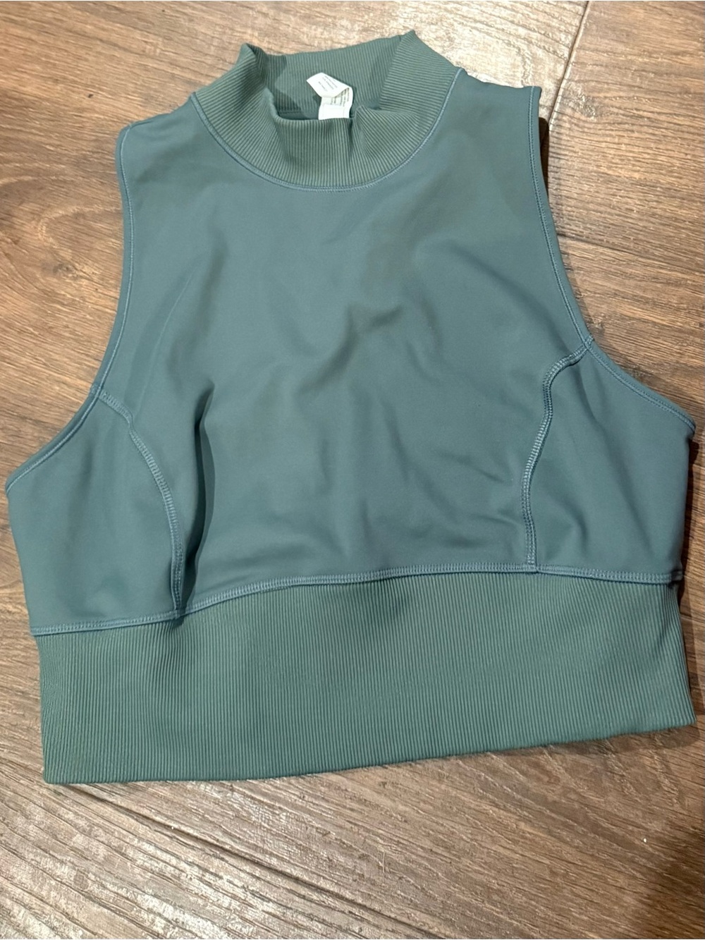 90 Degree By Reflex Sleeveless Athletic Crop Top - Army green